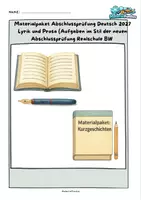 Vorschau - Arbeitsblätter - Materialpaket Abschlussprüfung Deutsch 2027 Lyrik und Prosa (Aufgaben im Stil der neuen Abschlussprüfung Realschule BW - Deckblatt