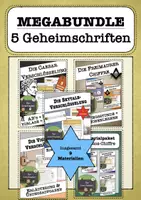 Vorschau - Arbeitsblätter - Kryptologie/Geheimschriften Unterrichtsmaterial Klasse 5–7 – Skytale, Caesar, Freimaurer, Vigenère & Polybios Verschlüsselung (Arbeitsblätter, Stationenlernen & Projekte mit Lösungen) - Deckblatt