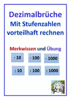 Vorschau - Arbeitsblätter - Materialpaket (Dezimalbrüche - mit Stufenzahlen vorteilhaft rechnen) - Deckblatt