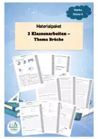 Vorschau - Test - 3 Klassenarbeiten Brüche – Komplettpaket Mathe Klasse 6 (verschiedene Schwerpunkte) - Deckblatt