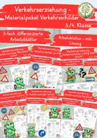 Vorschau - Arbeitsblätter - Verkehrserziehung – Materialpaket Verkehrsschilder (3./4. Klasse) - Deckblatt