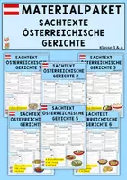 Vorschau - Arbeitsblätter - Materialpaket Sachtexte - Typisch Österreichische Gerichte, Klasse 3 und 4, differenziert - Deckblatt