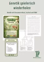 Vorschau - Arbeitsblätter - Genetik spielerisch wiederholen – Bundle mit Kreuzworträtsel, Suchsel und TABU - Deckblatt