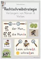 Vorschau - Stundenentwürfe - Materialpaket - Rechtschreibstrategie Verlängern von Nomen und Verben - Deckblatt