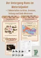 Vorschau - Unterrichtsreihen - Der Untergang Roms im Materialpaket – 5 Materialien zu Krise, Grenzen, Teilung und Ende Westroms - Deckblatt