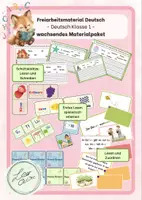 Vorschau - Spiele - Wachsendes Freiarbeitsmaterial Deutsch - Deckblatt