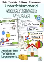 Vorschau - Stundenentwürfe - Geometrische Formen – Mathe Klasse 1 | Vorschule & Förderschule - Deckblatt