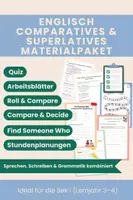 Vorschau - Stundenentwürfe - Comparatives and Superlatives Englisch – Komplettpaket (Übungen, Sprechen, Spiel & Test) - Deckblatt