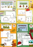 Vorschau - Arbeitsblätter - Weitermalbücher im Kunstunterricht, Ostern, Sommer, Herbst und Winter, Kunst für Zwischendrin - Deckblatt
