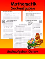Vorschau - Unterrichtsreihen - 🐣 Materialpaket - Sachaufgaben Ostern 1-3. Klasse - Deckblatt