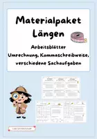 Vorschau - Arbeitsblätter - Materialpaket Längen - Umrechnung, Sachaufgaben - Deckblatt