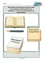 Vorschau - Arbeitsblätter - XL Materialpaket Abschlussprüfung Deutsch 2027 Lyrik, Prosa und lineare Erörterung (Aufgaben im Stil der neuen Abschlussprüfung Realschule BW - Deckblatt