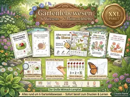 Vorschau - Unterrichtsreihen - Paket Gartenlebewesen – 6 Wissens- & Mitmachhefte (Kita–1. Klasse) - Deckblatt