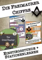 Vorschau - Arbeitsblätter - Freimaurer Chiffre Unterrichtsmaterial Klasse 5–6 – Arbeitsblätter & Stationenlernen Geheimschrift (Informatik/Kryptologie, mit Lösungen) - Deckblatt