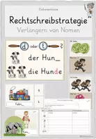 Vorschau - Stundenentwürfe - Materialpaket Rechtschreibstrategie Verlängern von Nomen - Deckblatt