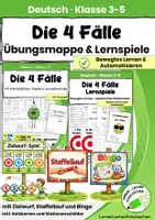 Vorschau - Spiele - Die 4 Fälle – Übungen, Arbeitsblätter mit Lösungen, Lernspiele & Bewegungsspiele - Deckblatt