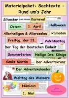 Vorschau - Stundenentwürfe - Wachsendes Materialpaket - Sachtexte rund um's Jahr - Leseverstehen - Deckblatt
