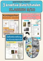 Vorschau - Unterrichtsreihen - Kunstunterricht Klasse 9/10: 3 kreative Unterrichtseinheiten – Street Art, Selbstdarstellung & Kunstepochen - Deckblatt