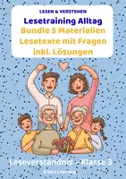 Vorschau - Stundenentwürfe - Lesetraining Alltag Materialpaket – Leseverständnis Klasse 3 | 5 Materialien mit Lösungen (Set 1) - Deckblatt