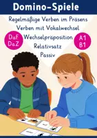 Vorschau - Arbeitsblätter - Grammatik-Spiele | Domino-Spiele | DaF DaZ | A1-B1 - Deckblatt