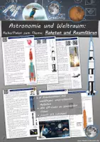 Vorschau - Arbeitsblätter - Astronomie & Weltraum - Raketen und Raumfähren (Reihe/Paket) - Rückstoßprinzip / Saturn V & Mondlandung / Space Shuttles / Starship von SpaceX - Deckblatt