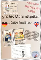 Vorschau - Stundenentwürfe - Materialpaket "Daily Routines" - Flashcards, Storywalk, Spiele uvm. - Deckblatt