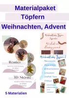 Vorschau - Arbeitsblätter - Großes Materialpaket Töpfern für Weihnachten und Advent - Deckblatt