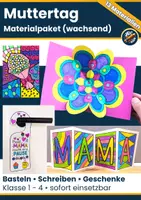 Vorschau - Arbeitsblätter - Muttertag – Bastelvorlagen, Karten & Schreibanlässe Materialpaket (wachsend) | Grundschule - Deckblatt