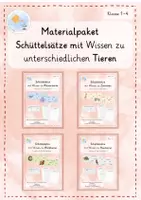Vorschau - Arbeitsblätter - Materialpaket | Sätze bilden: Tierwelt | Schüttelsätze | Kl. 1-2 - Deckblatt