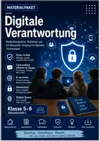 Vorschau - Stundenentwürfe - Digitale Verantwortung Klasse 5–8: KI, Cybermobbing, Datenschutz & Sicherheit im Netz - Deckblatt