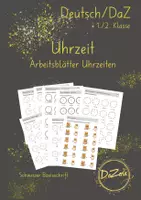 Vorschau - Unterrichtsreihen - Materialpaket Arbeitsblätter Uhrzeiten - Deckblatt