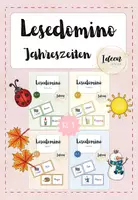 Vorschau - Spiele - Materialpaket Jahreszeiten Lesedomino - Deckblatt