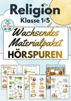 Vorschau - Arbeitsblätter - Religion | Interaktive Hörspuren | Wachsendens Materialpaket | Aktuell: Emmaus, Pfingsten, Christi Himmelfahrt, Fronleichnam, 10 Gebote & Weihnachten | Grundschule | Förderschule | Sekundarstufe I | Klasse 1-5 - Deckblatt