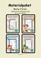 Vorschau - Arbeitsblätter - 🌴🍁❄️🐣Nach den Ferien Materialpaket | Sommerferien | Winterferien | Herbstferien | Osterferien | Reflexionsblätter für die Grundschule | Meine Ferien | Reflexionsmaterial für das ganze Jahr - Deckblatt