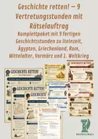 Vorschau - Arbeitsblätter - Geschichte retten! – 9 Vertretungsstunden mit Rätselauftrag - Deckblatt