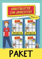Vorschau - Arbeitsblätter - Englisch Arbeitsblätter zum Jahresstoff PAKET - Schuljahresende / Schuljahresbeginn - Klasse 3–7 - Deckblatt