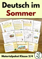 Vorschau - Arbeitsblätter - Deutsch im Sommer - Lesen, Wortarten, Abschreiben - Deckblatt
