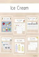 Vorschau - Arbeitsblätter - Ice Cream (Paket) - Flashcards, Worksheets, Bingo, Survey - Deckblatt
