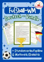 Vorschau - Stundenentwürfe - Deutsch Fußball-WM-Bundle: Lesen, Schreiben, Hören & Grammatik - Deckblatt