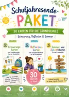 Vorschau - Arbeitsblätter - Schuljahresende-Paket – 30 Karten für die Grundschule | Erinnerung, Reflexion & Sommer - Deckblatt
