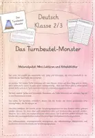 Vorschau - Arbeitsblätter - Lektüre: Lesebegleitheft und Kinderroman "Das Turnbeutel-Monster" (Materialpaket) - Deckblatt