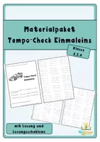Vorschau - Arbeitsblätter - Tempo-Check Einmaleins (für das komplette Jahr) - Materialpaket - Deckblatt