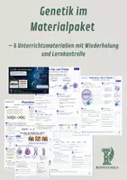 Vorschau - Unterrichtsreihen - Genetik im Materialpaket – 6 Unterrichtsmaterialien mit Wiederholung und Lernkontrolle - Deckblatt