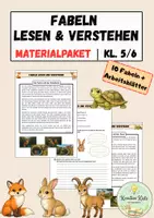 Vorschau - Arbeitsblätter - Fabeln lesen und verstehen - Materialpaket | Kl. 5/6 - Deckblatt