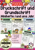 Vorschau - Arbeitsblätter - Druckschrift und Grundschrift üben Materialpaket - Minihefte / Abschreibhefte (auch für verbundene Grundschrift) - Deckblatt