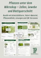 Vorschau - Stundenentwürfe - Pflanzen unter dem Mikroskop – Zellen, Gewebe und Blattquerschnitt verstehen - Bundle mit Arbeitsblättern, Tatort-Material, Pflanzenklinik, Lösungen und S/W-Versionen - Deckblatt
