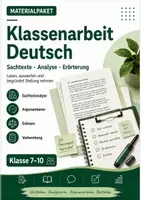 Vorschau - Arbeitsblätter - Deutsch Klassenarbeitstraining Klasse 7 bis 10: Sachtextanalyse und Erörterung sicher vorbereiten - Deckblatt