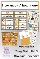 Vorschau - Arbeitsblätter - Materialpaket - How much / How many - Young world 1 - Unit 3 - Deckblatt