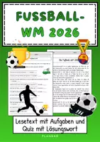 Vorschau - Arbeitsblätter - Materialpaket: Lesetext, Suchsel und Quiz zur WM 2026 - Deckblatt