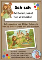 Vorschau - Arbeitsblätter - Buchstabe Sch sch: Wimmelbild/Plakat und Material zur Buchstabeneinführung und -übung - Deckblatt